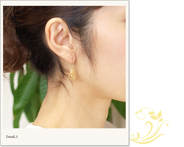 シトリンK14GFピアス・イヤリング