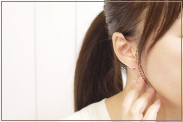 ライトカラーアメジストK14GFスタッドピアス