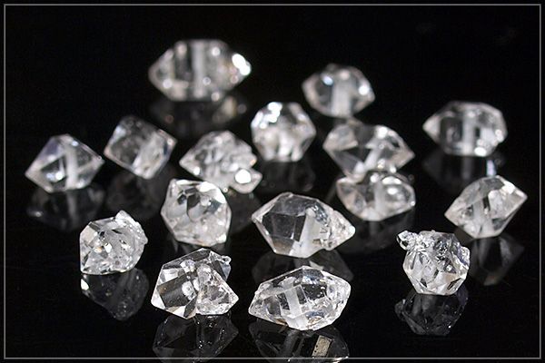 ハーキマーダイヤモンド＋ヒマラヤ産水晶＋アクアマリンsilver925チェーンブレスレット