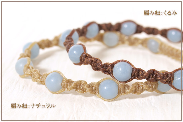 エンジェライト6ミリ玉ナチュラルマクラメブレスレット