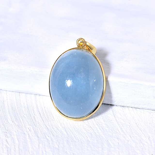 【一点物】アクアマリンK18GPペンダントトップNo.8