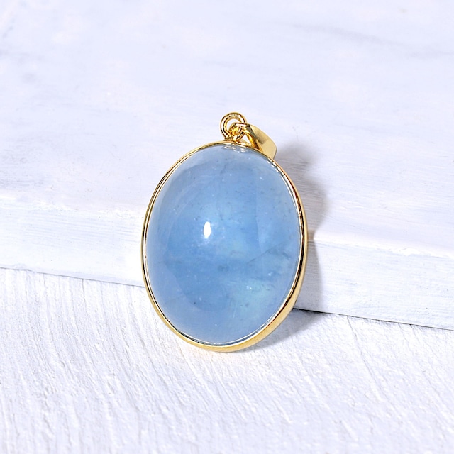 【一点物】アクアマリンK18GPペンダントトップNo.7