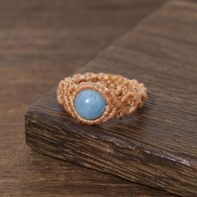 【限定】トロレアイト８ミリ玉マクラメリング