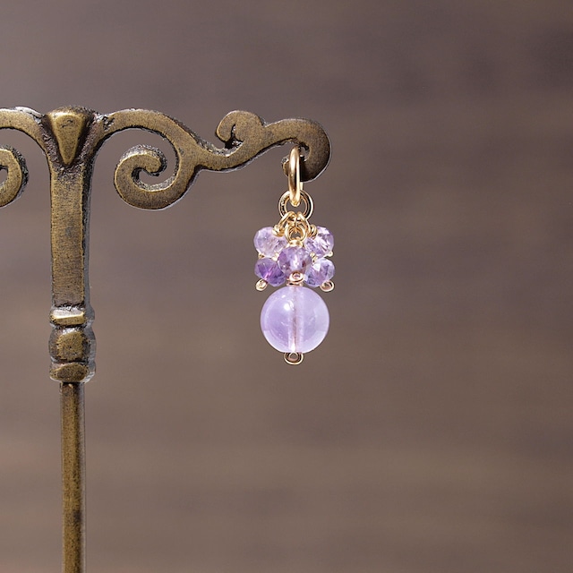 【限定】ライトカラーアメジストが揺れるK14GFペンダントトップ