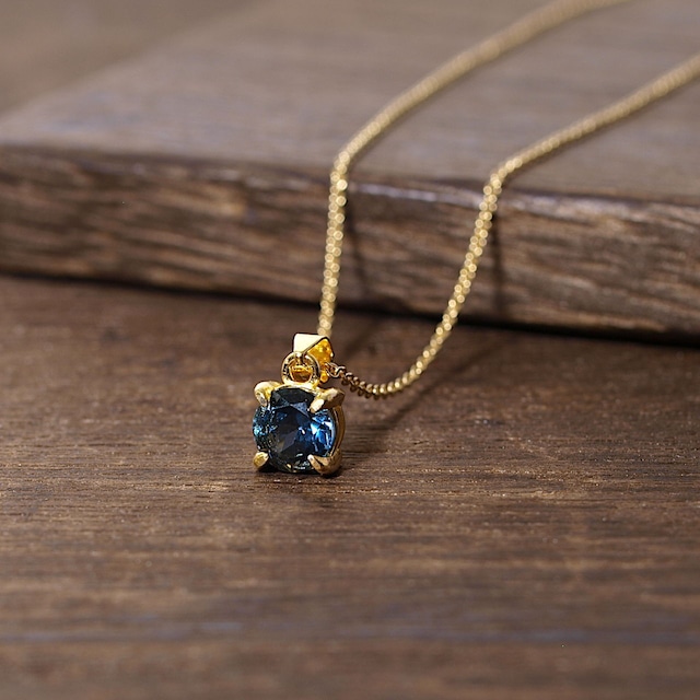 【限定】ロンドンブルートパーズ爪留めネックレス（K18GP）