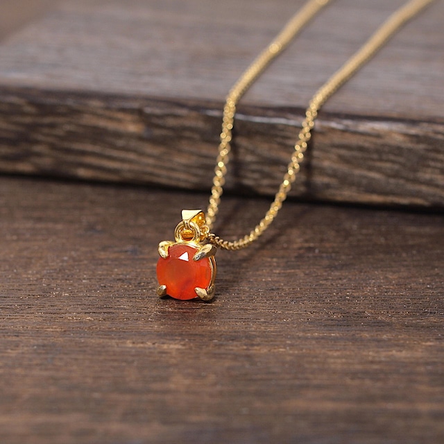 【限定】カーネリアン爪留めネックレス（K18GP）