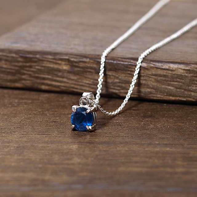 【限定】インディゴブルーカイヤナイトsilver925爪留めネックレス