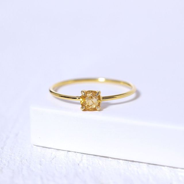 【限定】重ねて楽しむ天然石リング（シトリン）