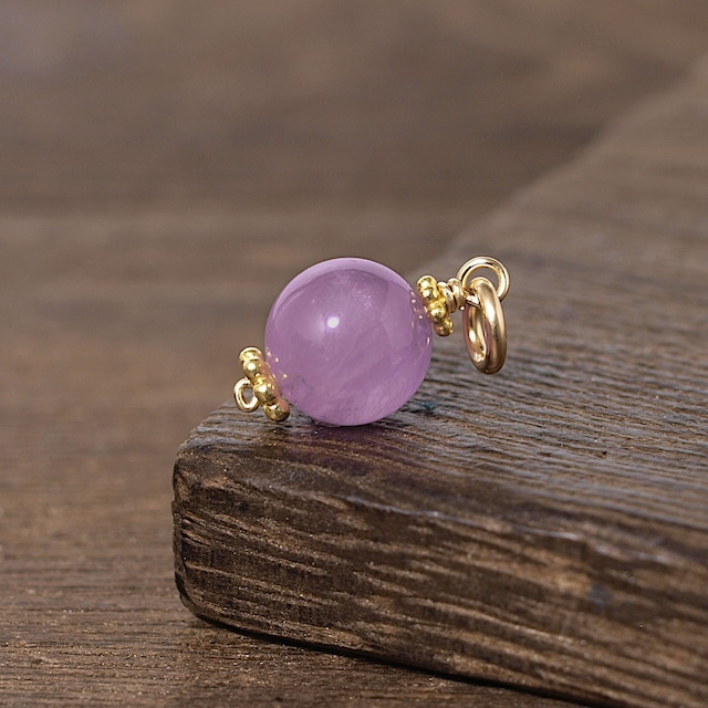 【限定】高品質クンツァイト10ミリ玉K14GFペンダントトップ