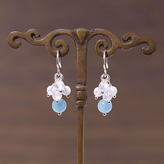 【限定】トロレアイト＋レインボームーンストーンsilver925ピアス・イヤリング