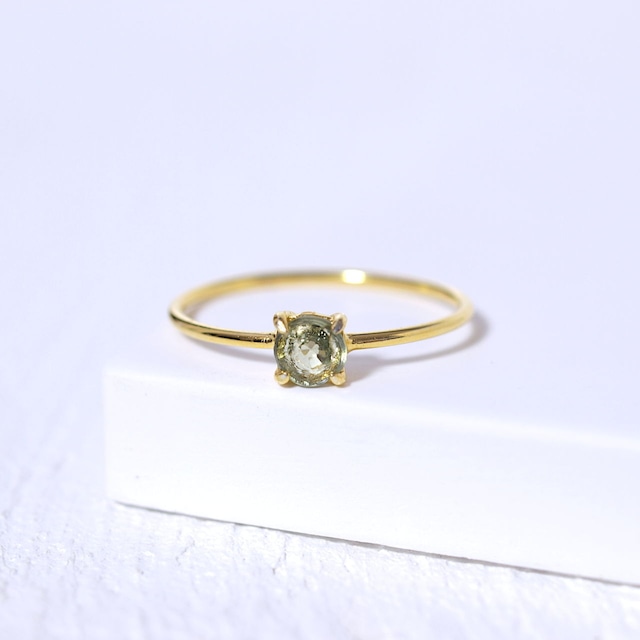 【限定】重ねて楽しむ天然石リング（グリーンサファイア）