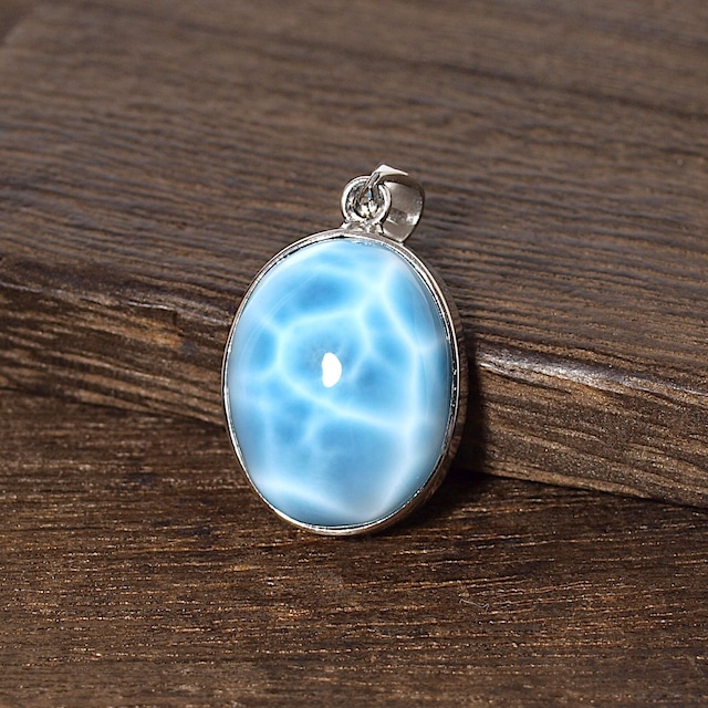 【一点物】ラリマーオーバルsilver925ペンダントトップNo.10