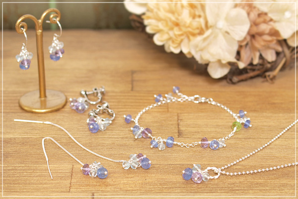 紫陽花silver925ピアス・イヤリング