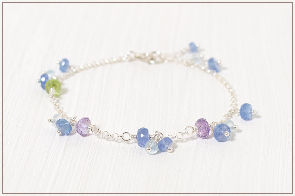 紫陽花silver925チェーンブレスレット