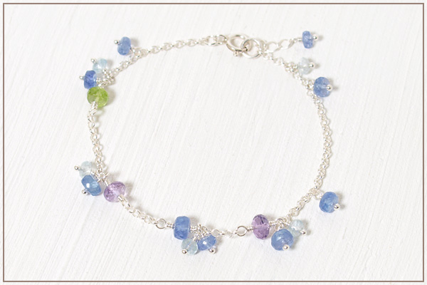 紫陽花silver925チェーンブレスレット