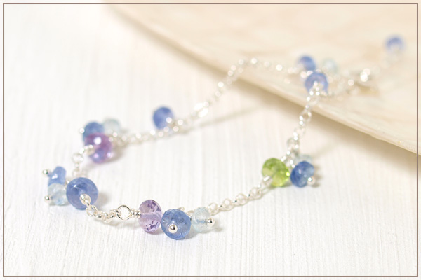 紫陽花silver925チェーンブレスレット